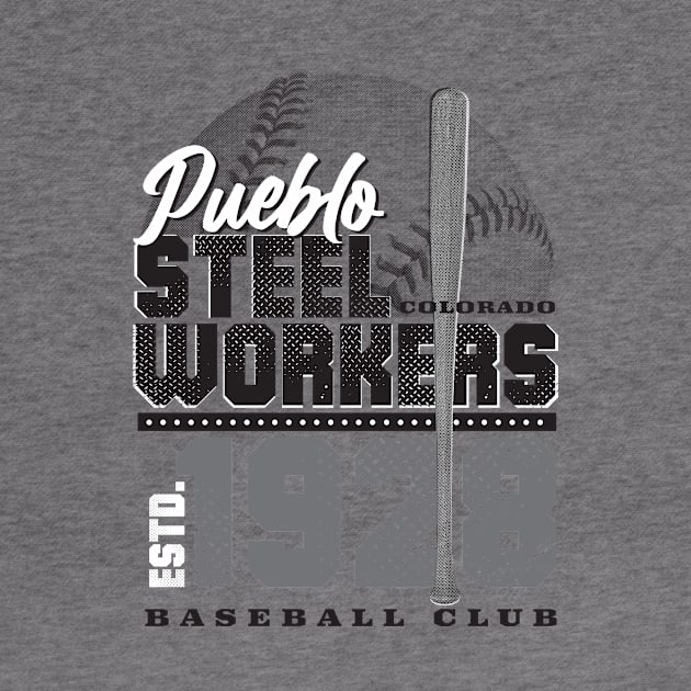 Pueblo Steel Workers Baseball by MindsparkCreative